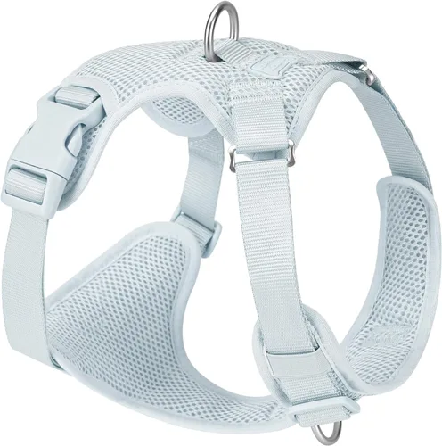 Miniatura 19 de Arnés sin tirones para perros pequeños, medianos y grandes, chaleco de malla ajustable de 2 capas con doble clip, a prueba de escapes, liberación