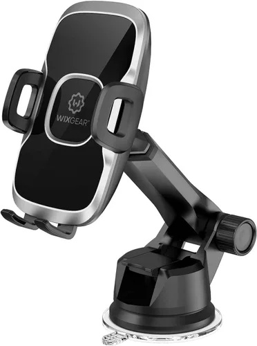Soporte de teléfono para tu coche – Soporte de teléfono para tablero y parabrisas con rotación de 60°, fuerte ventosa de doble bloqueo, abrazadera