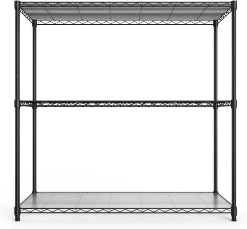 pouseayar Estantería de alambre de metal NSF de 3 niveles, capacidad de 1050 libras, estante de almacenamiento ajustable resistente con