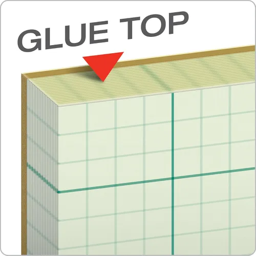 Miniatura 4 de TOPS 35510 bloc de hojas para ingeniería y computación, con 3 perforaciones, de 8.3 x 11 pulgadas, 5 cuadros por pulgada, 100 hojas, verde