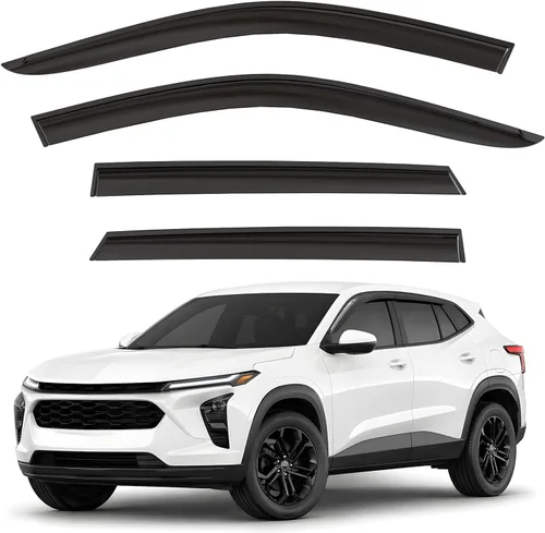 Miniatura 26 de Deflectores de ventana tintados ahumados con cinta adhesiva para ventana lateral, deflectores de lluvia compatibles con Honda Pilot 2016-2022 - 4