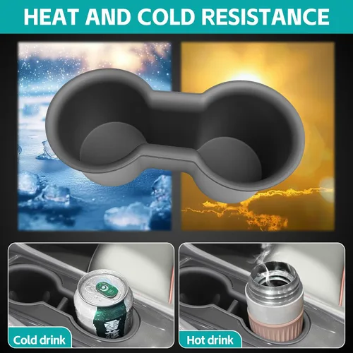 Miniatura 5 de Organizador de portavasos compatible con accesorios Chevy Equinox 2018-2024, sin ruido, a prueba de agua y polvo, TPE inserto para consola