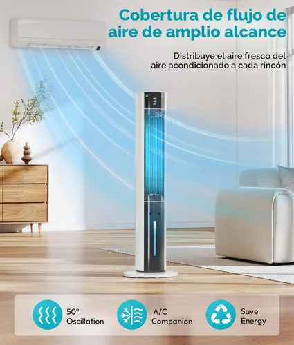 Miniatura 4 de Rellytech Enfriador de aire evaporativo: enfriador de pantano con tanque de agua de 3 L, 3 modos y 3 velocidades, control remoto, temporizador de 12