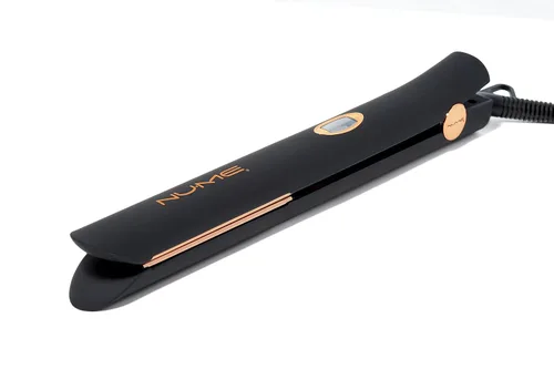 Miniatura 3 de NuMe Style Setter - Plancha plana de titanio, planchas flotantes de 1 pulgada con acondicionamiento de iones negativos, tira de luz infrarroja