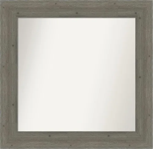 Miniatura 124 de Amanti Art Espejo de baño gris para sobre el fregadero, 27 x 27 pulgadas, espejo de tocador cuadrado gris, marco de madera rústica de campo medio