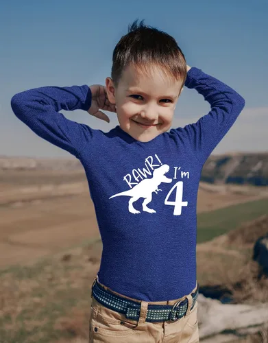 Miniatura 3 de rawr im 4 year old boy shirt roar 4th birthday shirt boy four dinosaur tshirt