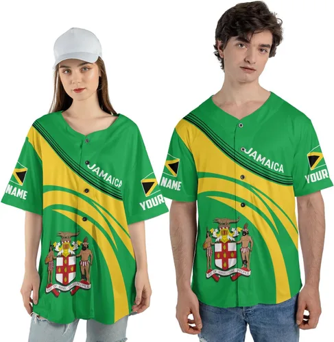 Miniatura 4 de Camiseta de béisbol de Jamaica con nombre personalizado, camiseta jamaicana personalizada, uniforme de orgullo de Jamaica, unisex, S-5XL