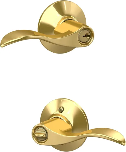 Miniatura 93 de SCHLAGE - Manija de puerta Accent con cerradura de paso libre para pasillo y armario en bronce antiguo - F10 ACC 716 Bronce Envejecido