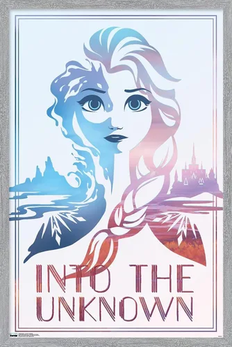 Miniatura 18 de Trends International Disney Frozen 2 - Póster de pared con texto en inglés "Into the Unknown", 14.725 x 22.375 pulgadas, versión enmarcada de madera