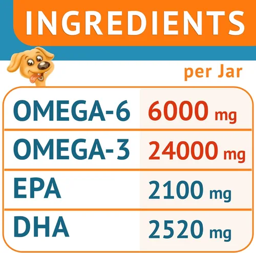 Miniatura 3 de Aceite de Pescado Omega 3 para Perros (360Ct) - Masticables para Piel y Pelo - Alivio para Piel Seca y Con Picazón + Apoyo para Alergias - Pelo