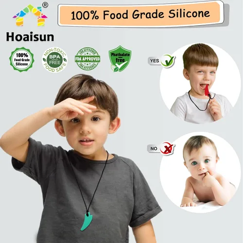 Miniatura 2 de Paquete de 7 collares masticables sensoriales para niños, collar masticable, juguetes sensoriales para niños con autismo, TDAH, SPD, juguetes