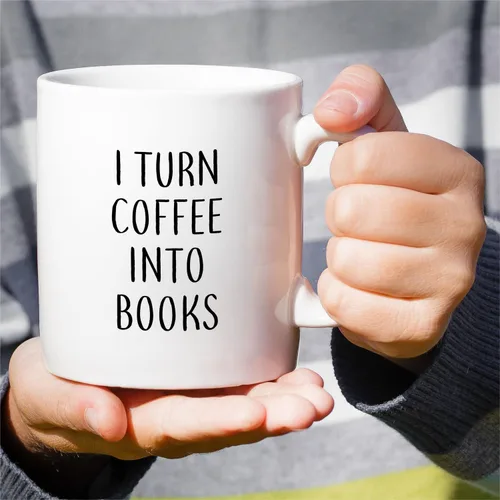 Miniatura 4 de Retreez - Taza divertida de autor convierte el café en libros, la mejor taza de cerámica para escritores de novelas literarias, 325 ml - Taza WRT008
