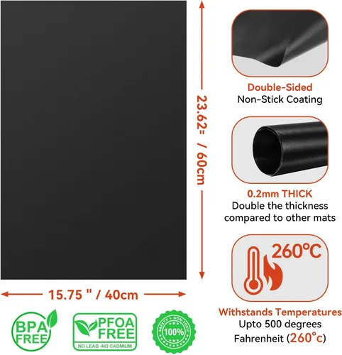 Miniatura 6 de Revestimientos para horno para la parte inferior de horno eléctrico de gas - Paquete de 3 alfombrillas grandes de servicio pesado para horno, forro