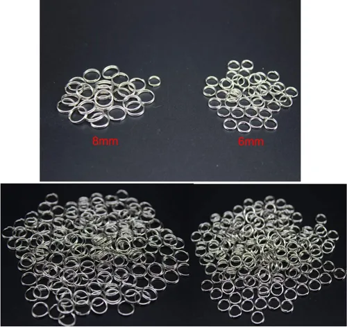 Miniatura 4 de 200 piezas de anillos divididos de metal de 0.236 in chapado en níquel pequeño llavero parte de anillo para manualidades de adorno, plata