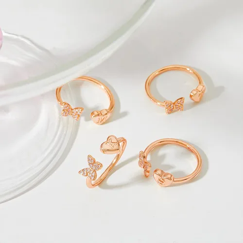 Miniatura 7 de Sora Tuki Anillo con inicial para mujer, anillo de letra de oro, anillos con inicial de plata para adolescentes y niñas, anillos ajustables de oro