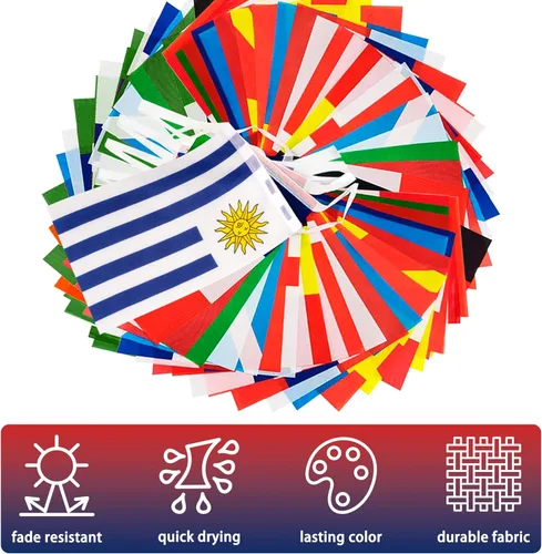 Miniatura 4 de Paquete de 2 banderines de bandera de América Latina con los 21 países, mini banderas pequeñas, pancartas de bandera latina para el mes hispano