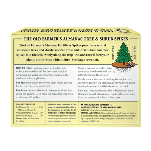 Miniatura 5 de The Old Farmer's Almanac Picos fertilizantes para árboles y arbustos (caja de 12 picos - 3 libras)