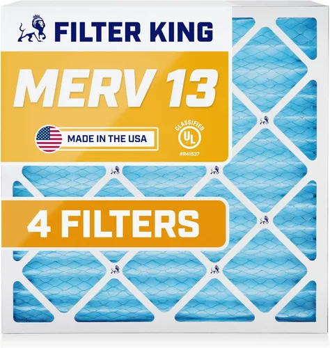 Filter King Filtro de aire de 5.88x12.13x1 | Paquete de 4 | Filtros plisados MERV 13 HVAC para horno A/C | Fabricado en Estados Unidos | Tamaño