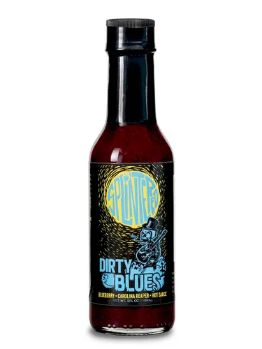 Splintered Sauce Dirty Blues - Salsa picante Carolina Reaper y arándanos - 5 onzas líquidas - Vegetariana - Delicia picante ardiente y afrutada para