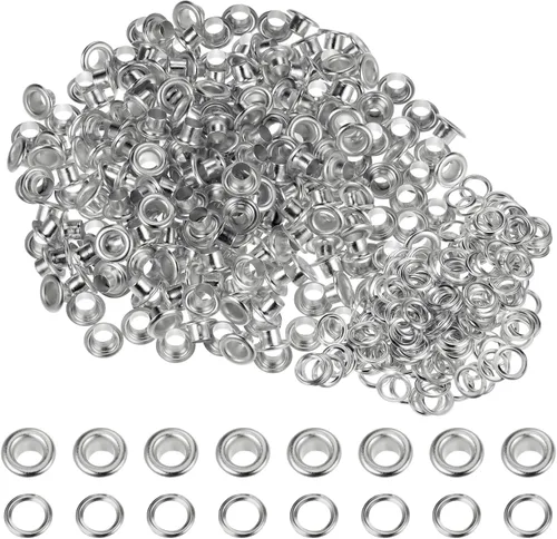 Miniatura 56 de HARFINGTON Juego de 200 ojales redondos de color de 0.394 pulgadas, ojales metálicos con arandelas para álbumes de recortes, zapatos, ropa, lona