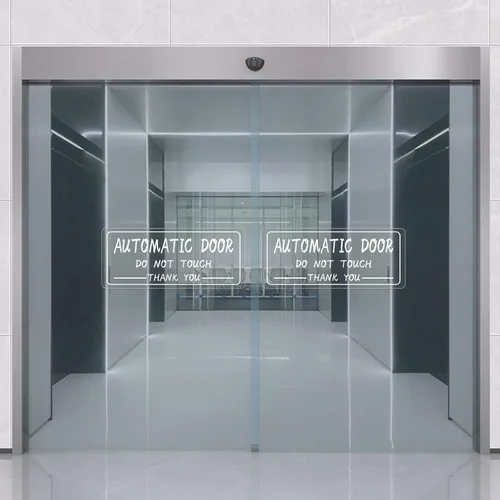 Miniatura 2 de Adhesivo automático para puerta corredera de vinilo de 4 x 10 pulgadas frontal autoadhesivo con texto en inglés "Do Not Touch Warning Caution