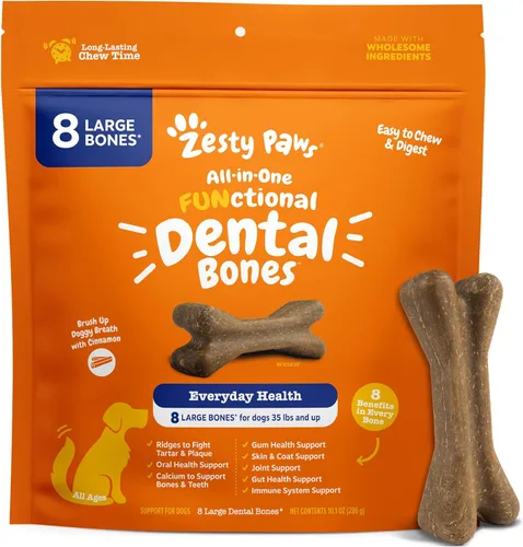 Miniatura 7 de Huesos dentales Zesty Paws - Combate el sarro y la placa - Salud de las encías, dientes y huesos - Canela para el aliento de los perros - Apoyo