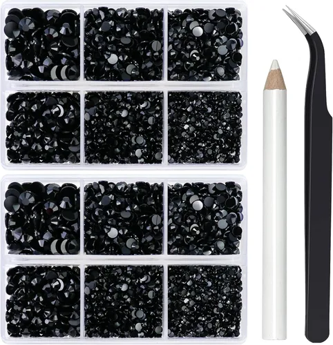 Miniatura 32 de Briskbloom 10000 piezas de diamantes de imitación con parte posterior plana para manualidades, zapatos, ropa, kit de circonita azul/circonita azul