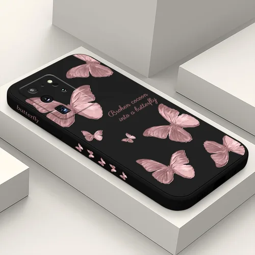 Miniatura 10 de LEECG para Samsung Galaxy S20 Funda, Diseño Creativo Lateral con Forro de Microfibra de Silicona Suave con Patrón de Flores para Cubierta de negro