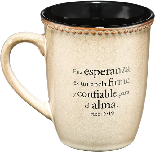 Miniatura 2 de Christian Art Gifts Taza de Gres para Café y Té 14 oz Taza Inspiradora con Escritura para Hombre y Mujer: Confianza - Salmo 91:2 Microondas
