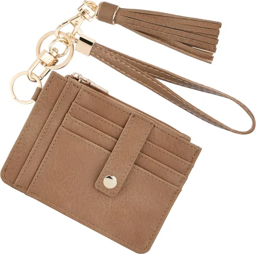 Miniatura 33 de KNGITRYI Billeteras pequeñas de pulsera para mujer RFID para tarjetas de crédito, cartera con llavero, cartera para tarjetas de crédito