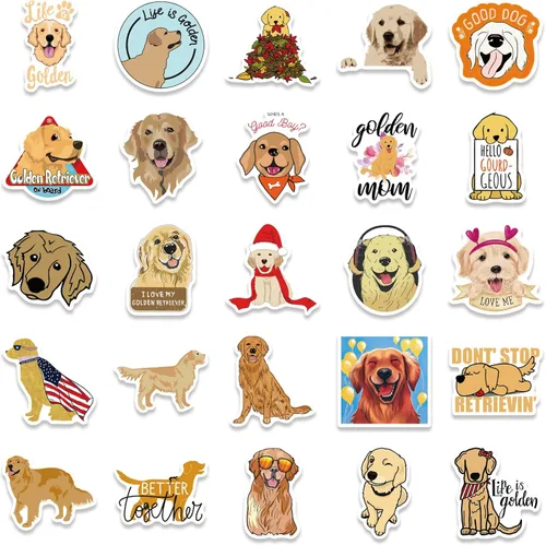 Miniatura 4 de Paquete de 50 calcomanías de perro para niños, adolescentes y adultos, calcomanías impermeables Asverbet para botella de agua, laptop, teléfono