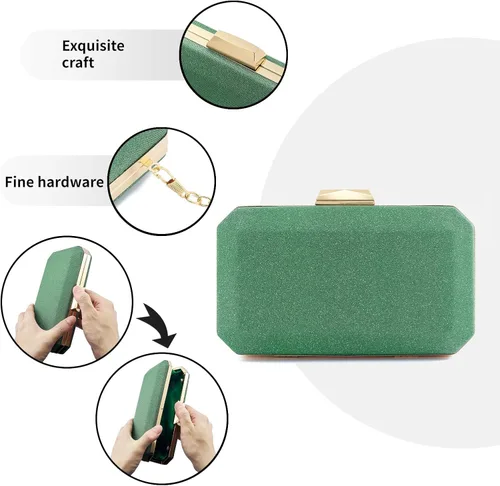 Miniatura 3 de YAPAIOU Bolso de mano de noche brillante para mujer, bolso de mano con purpurina de diamantes de imitación, bolso de boda, bolso de cóctel y fiesta