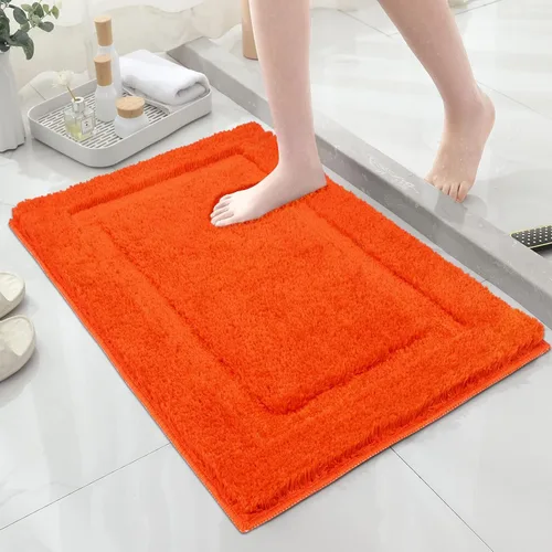 Miniatura 22 de SHACOS Alfombras de baño súper suaves y esponjosas de 24"x36" antideslizantes, lavables, alfombras de baño absorbentes, alfombras para suelo de Gris