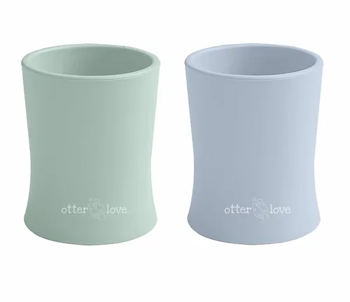 Miniatura 5 de otterlove Taza de entrenamiento de silicona para bebés y niños pequeños, aprobada por OT pediátrica, 100% silicona LFGB pura de platino, irrompible