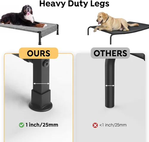 Miniatura 3 de Veehoo CWC2433 - Cama fresca para perros para exteriores, cama elevada para mascotas con malla Teslin lavable y transpirable, pies de silicona Negro
