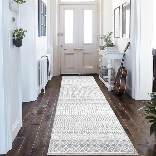 Miniatura 49 de Alfombras marroquíes para sala de estar, 5 x 7 pies, alfombra suave bohemia envejecida antideslizante grande, alfombra de granja de pelo bajo