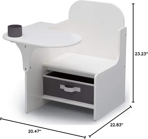 Miniatura 4 de Delta Children MySize - Escritorio con silla y compartimento de almacenamiento, color blanco bianca