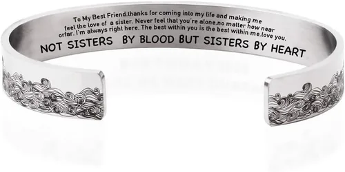 Fuqimanman2020 Pulseras inspiradoras para mujeres y niñas, regalo personalizado para ella, brazalete de mantra grabado, cumpleaños, Navidad, joyería