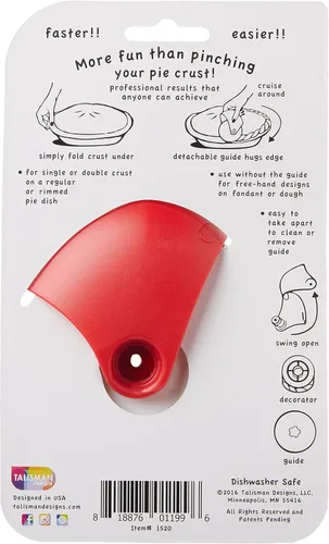 Miniatura 6 de Protector de corteza de paste ajustable de Talisman Designs, de silicona, sin BPA, 8.5–11.5 pulgadas, plato con borde, Pastry Wheel Decorator