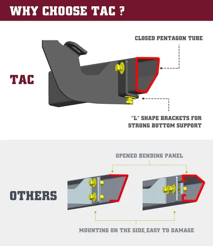Miniatura 6 de TAC Sidewinder - Estribos para Toyota Tacoma 2005-2023 doble cabina de 4 pulgadas, escalón lateral de caída, barra Nerf, balancín, deslizador