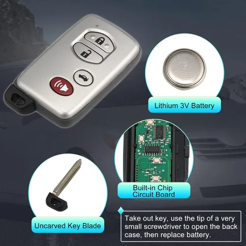 Miniatura 4 de X AUTOHAUX Reemplazo de llave remoto de entrada sin llave para automóvil HYQ14AAB 89904-06041 314.3Mhz para Toyota Camry 07-09 para Toyota Avalon