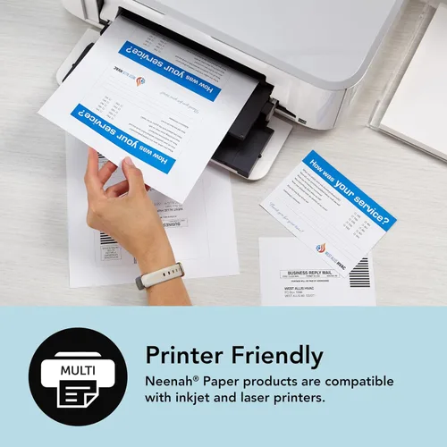 Miniatura 7 de Neenah Papel para Tarjetas Index, 8.5" x 11", 90 lb./163 gsm, blanco, 300 hojas, ligero, 94 de brillo - ¡HOJAS EXTRA, MÁS VALOR! (91437)