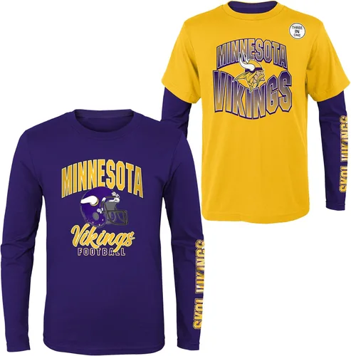 Miniatura 10 de NFL Conjunto de 3 Camisetas y Camisas de Manga Larga para Niños y Jóvenes 8-20, Colores del Equipo del Día del Juego