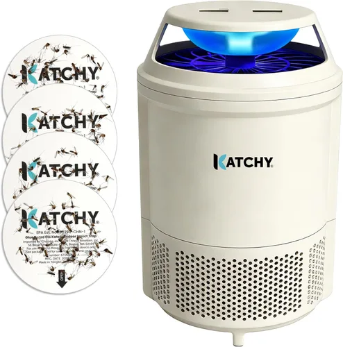 Miniatura 15 de Katchy Trampa para insectos enchufable para interiores, atrapa moscas para mosquitos, jejenes, moscas de la fruta y polilla pequeña, luz azul, sin