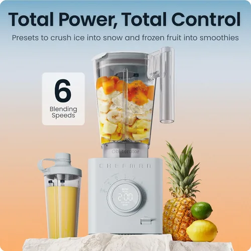 Miniatura 9 de Chefman Obliterator - Licuadora de encimera de 48 onzas para batidos, motor de 1380 W para triturar hielo, nueces y frutas congeladas con cuchilla