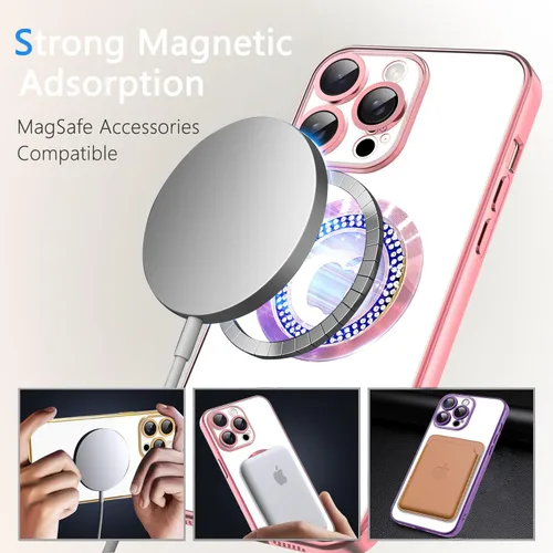 Miniatura 210 de Misscase Funda magnética con purpurina para iPhone 11 compatible con MagSafe, protección completa, delgada, a prueba de golpes, antiarañazos