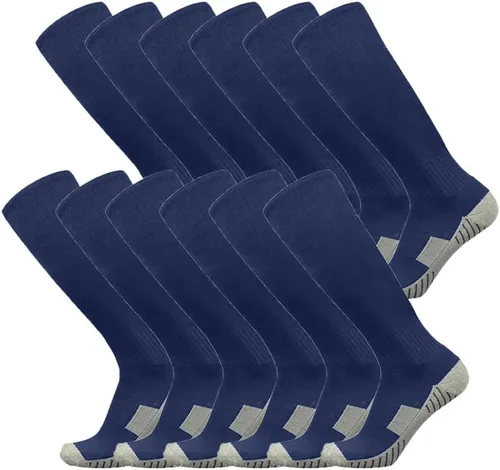 Calcetines de fútbol de 312 pares de calcetines de fútbol transpirables hasta la rodilla para hombres, jóvenes y niños