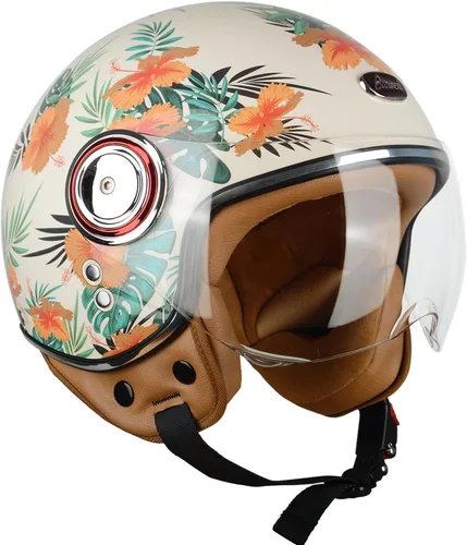 Miniatura 13 de Open Face Motorcycle Helmet for Adults,DOT Approved - Moped Half Vespa Retro Helmet with Anti-Scratch Visor for Men and Women