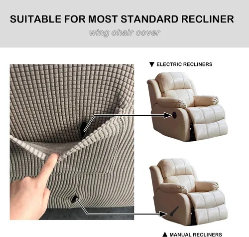 Miniatura 5 de Funda para silla reclinable, mezcla de poliéster, suave, para sofá, fundas protectoras elásticas con parte inferior elástica, tela tejida jacquard