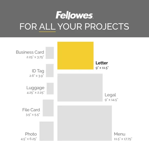Miniatura 2 de Fellowes Bolsas de laminado térmico, hojas de tamaño carta, 3 mil, paquete de 300, transparentes (5247101)